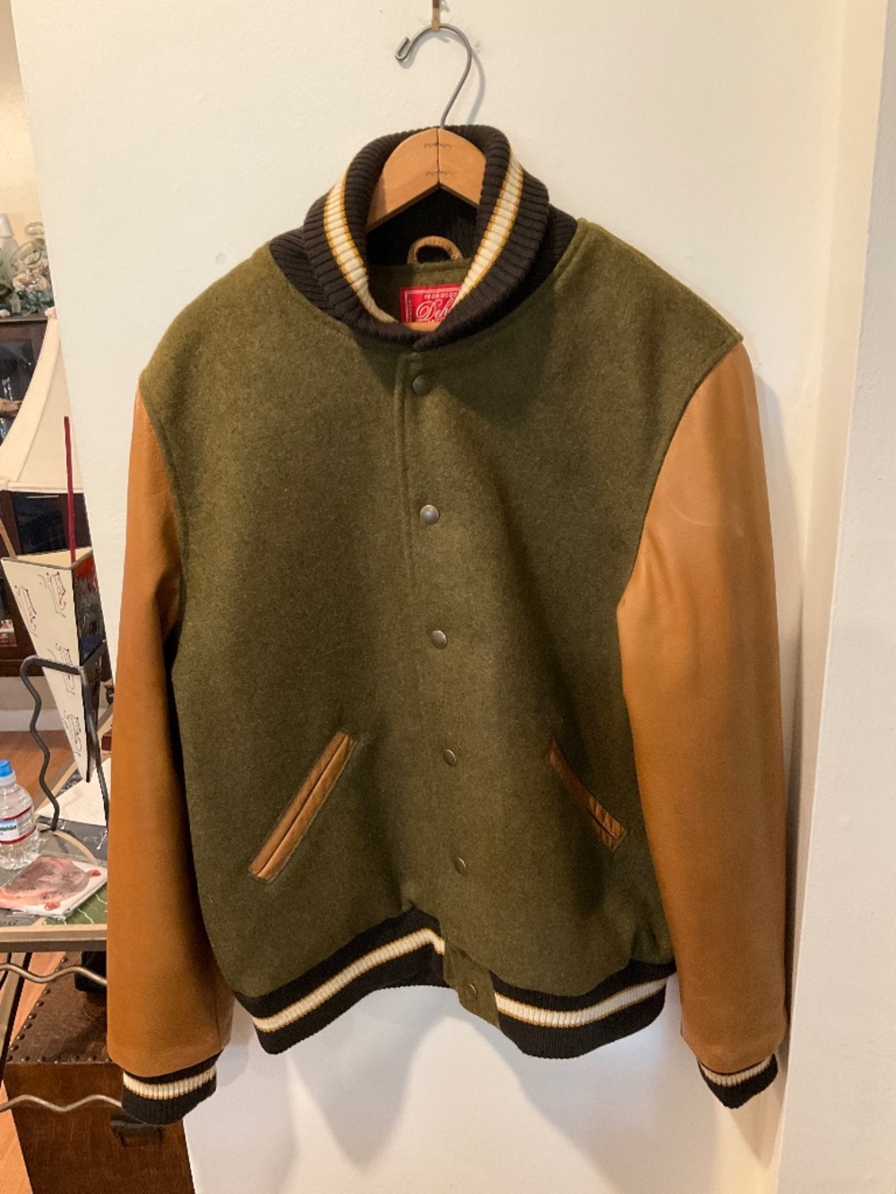 EUC Dehen 1920 Varsity Jacket Loden and Rust Size Large